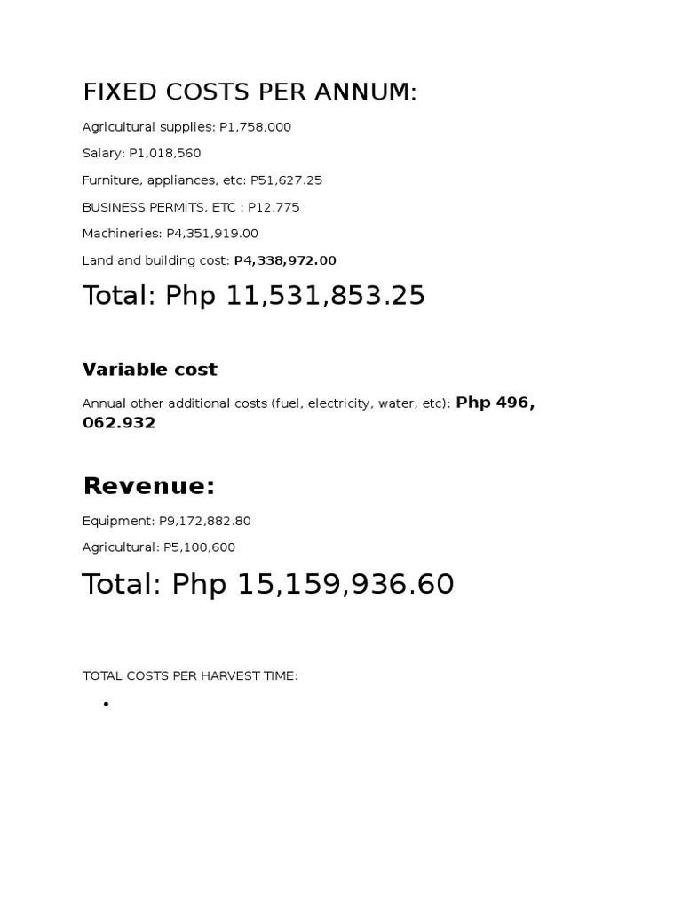 Fixed Costs, Revenue, Variable Cost | PDF | Business | Finance & Money ...