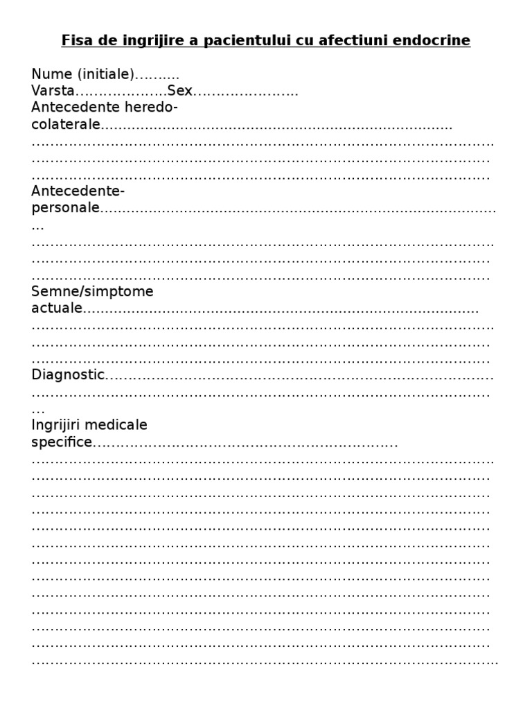 Fisa de Ingrijire A Pacientului | PDF