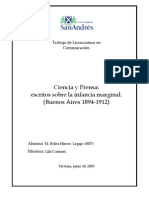 Ciencia y Prensa: Escritos Sobre La Infancia Marginal (Buenos Aires 1984-1912)