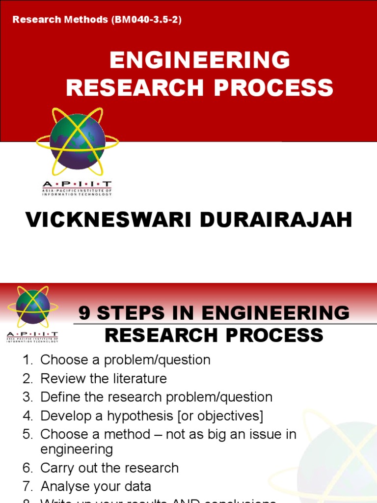 Engineering Research Process Steps | PDF | Hypothesis | Statistics