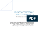 Known Issues and Workarounds for Microsoft Message Analyzer v1.2