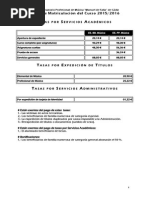 Tasas Matriculación curso  15-16