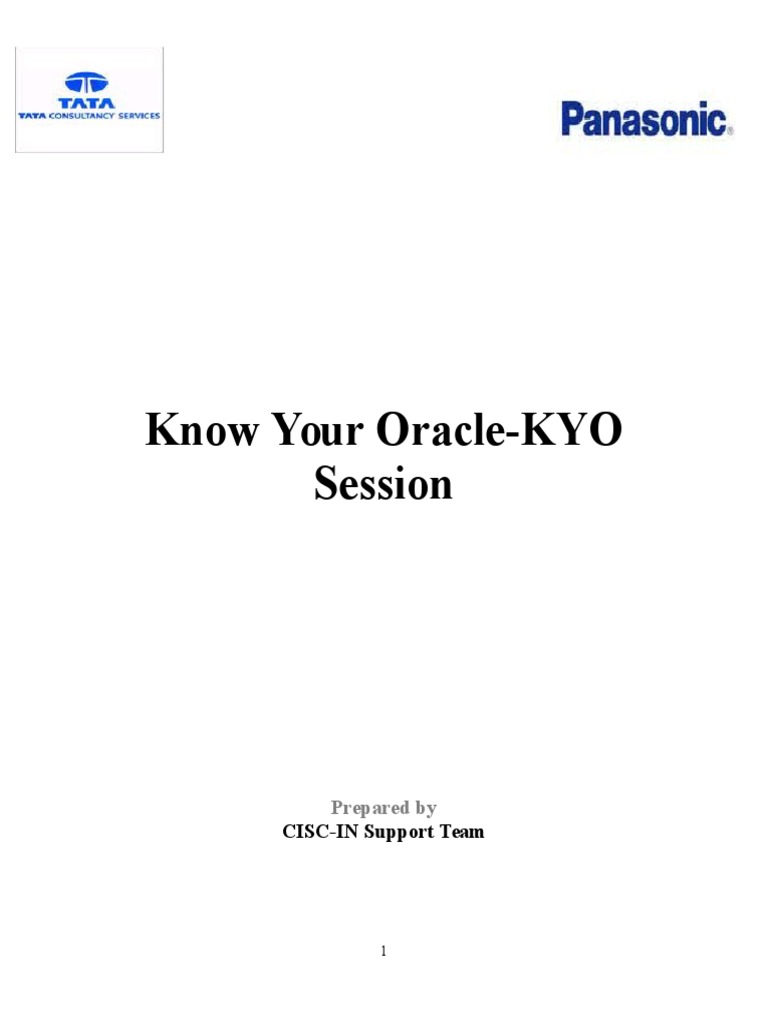 Know Your Oracle-KYO Session.v 1.6 | PDF | Invoice | Receipt