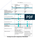 Savings Account Camparison Worksheet Brant Lin