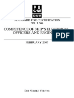 Competence of Ship's Electrical DNV