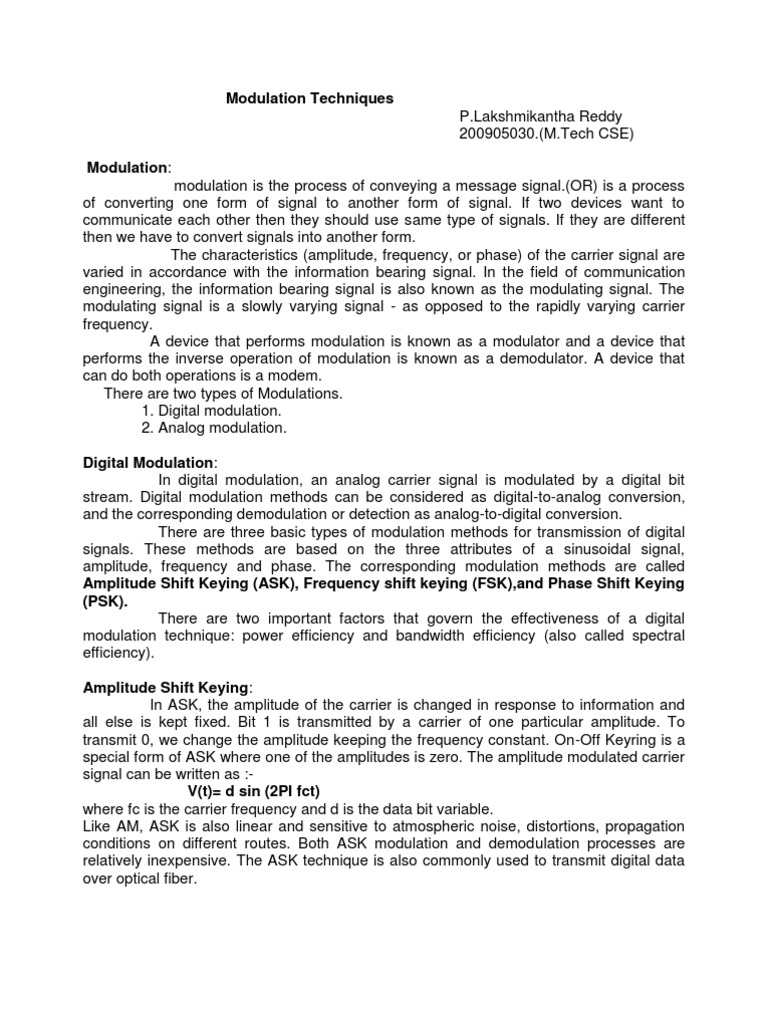 Assignment 1 | PDF | Modulation | Frequency Modulation