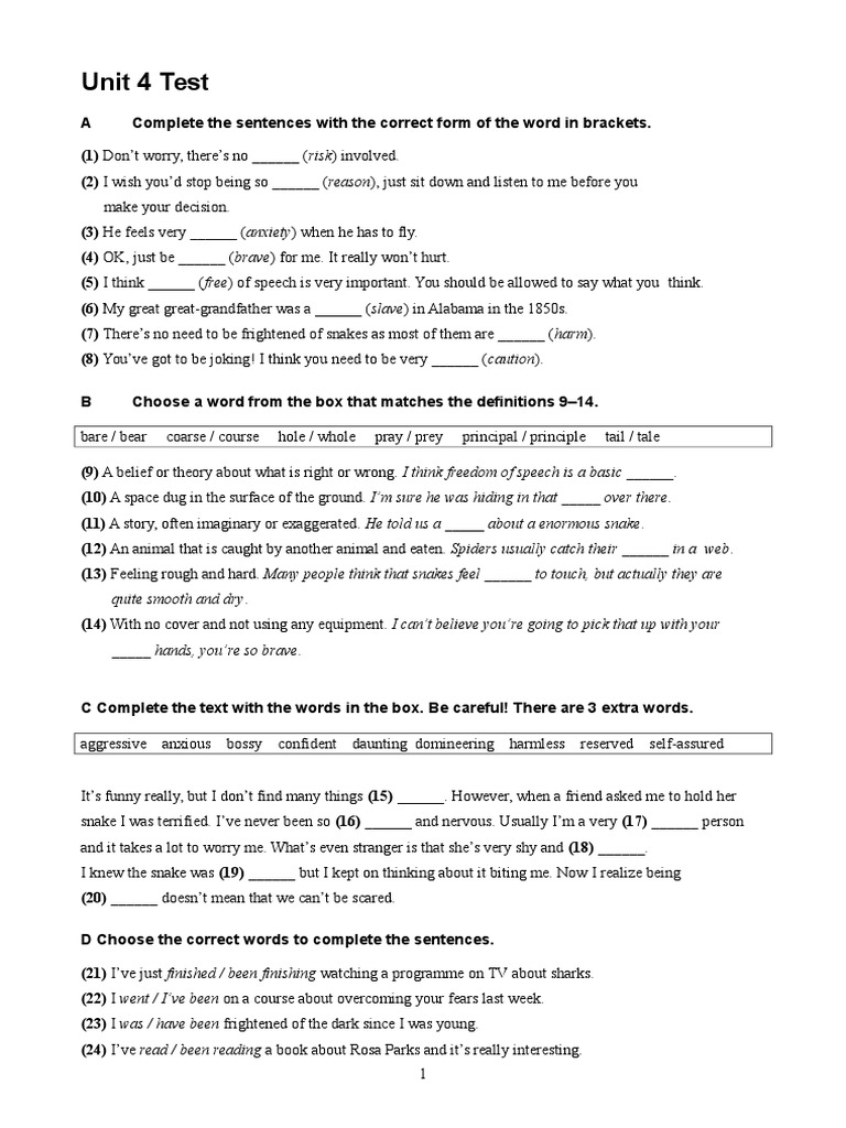 Upper-intermediate tests