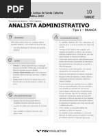 TJSC Analista Administrativo (Analista Administrativo) Tipo 1