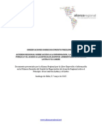 La Alianza Regional presenta documento de observaciones al Comité de Negociación de Principio 10 en Chile