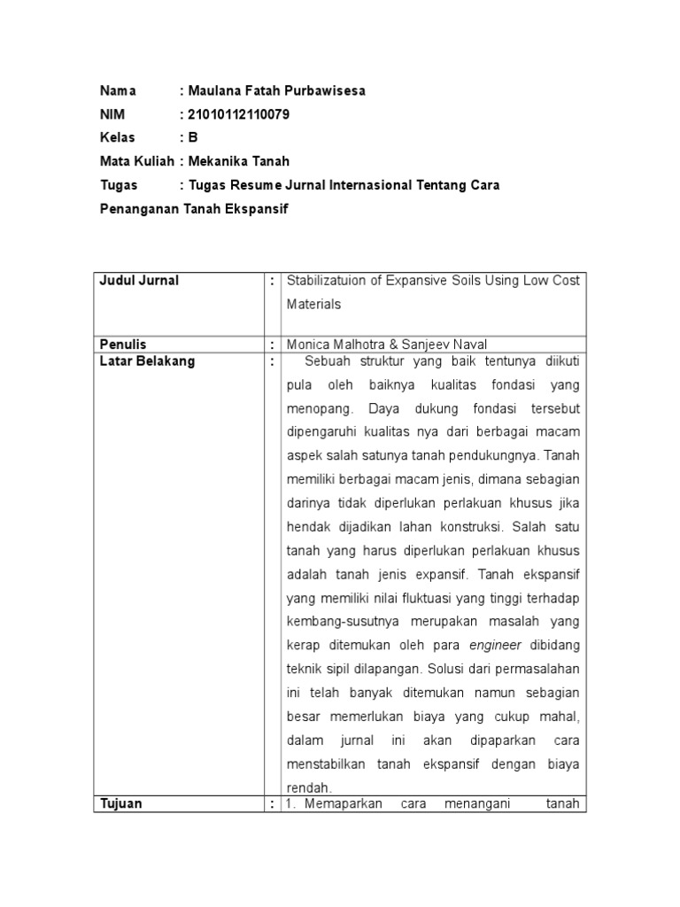 Resume Jurnal Tanah Ekspansif