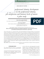 Effects of the Professional Identity Development Programme on the Professional Identity Job Satisfaction and Burnout Levels of Nurses