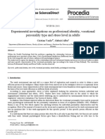 Experimental Investigations On Professional Identity, Vocational Personality Type and Stress Level in Adults PDF