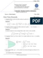 Solución de Segundo Ordinario de Cáñculo Superior