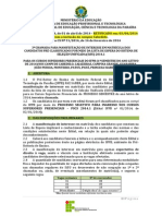 EDITAL Nb0 130-2014 - Manifestacao de Interesse - 3a CHAMADA LISTA de ESPERA - 2014.1 - RETIFICADO Com A Inclusao de Cabedelo
