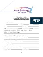 Aromatherapy Patient Intake Form-Blank