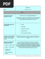 Literacy Lesson Plan - Open Mind Portrait