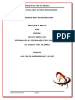 Determinación de lípidos en alimentos