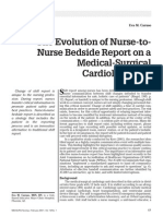 The Evolution of Nurse-to-Nurse Bedside Report On A Medical-Surgical Cardiology Unit