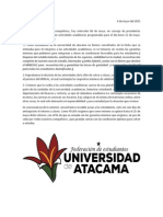 Declaración de Feuda Frente A La Propuesta de Reincorporación A Las Actividades Académicas Propuesta Por Rectoría