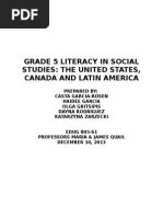 Grade 5 Literacy in Social Studies: The United States, Canada and Latin America