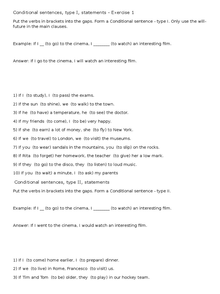 Conditional Sentences Sentence Linguistics Syntax