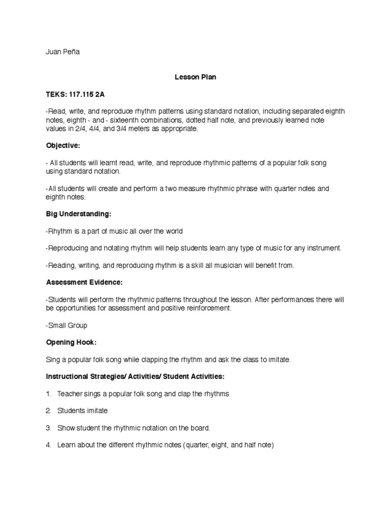 Lesson Plan | PDF