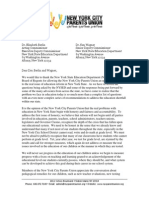 Teacher Evaluation System Recommendations Letter To Board of Regents & NYS Ed Dept.