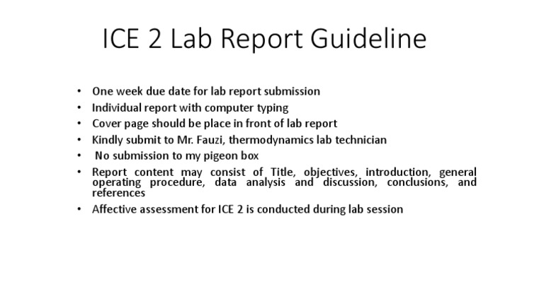 4500 - ICE 2 Lab Report Guideline | PDF