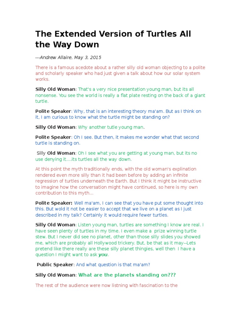 Turtles All the Way Down: A Dialogue | PDF | Occam's Razor | God
