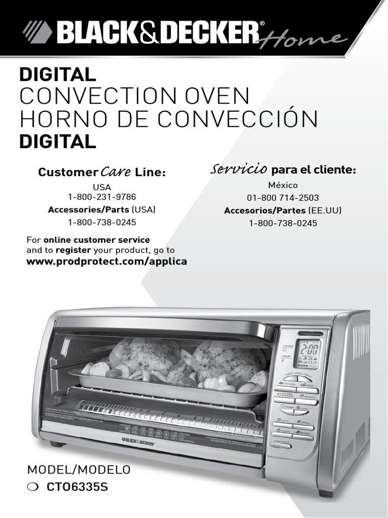 Revocación paleta Medición Manual Horno de Convección Digital Black and Decker | PDF | Grilling |  Baking