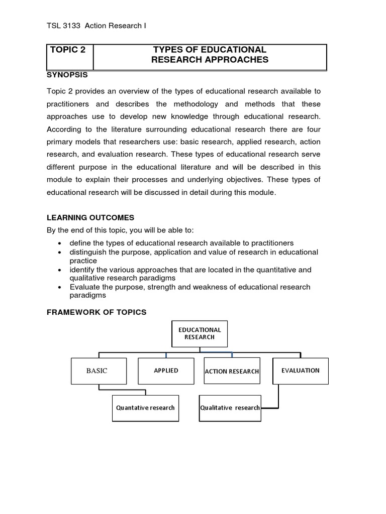 Topic2 PPG Notes Action Research | PDF | Basic Research | Quantitative ...