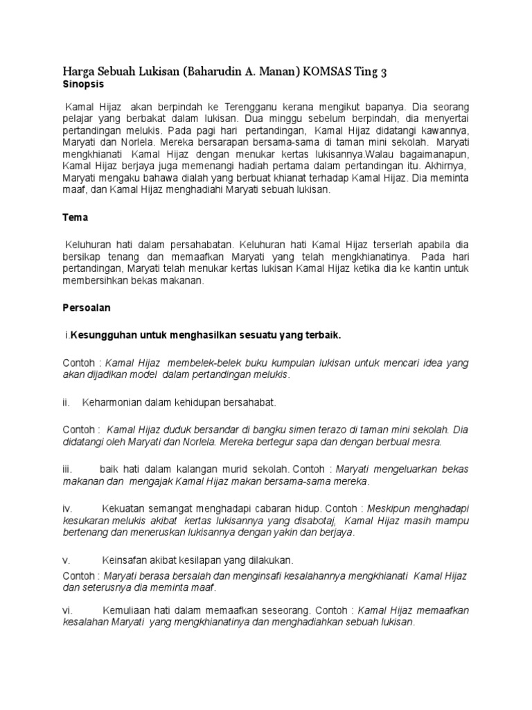 Harga Sebuah Lukisan Dna Mengnenag Gelora T3 Pdf