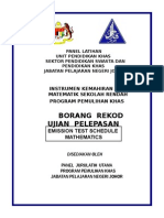 Ikam Borang Rekod Ujian Pelepasan Matematik Tahap 1