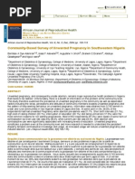 Unwanted Pregnancy in SW Nigeria