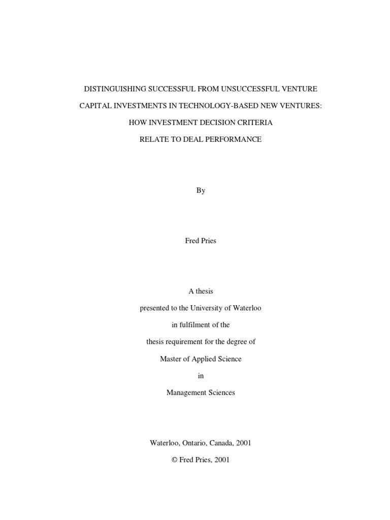 thesis related to finance