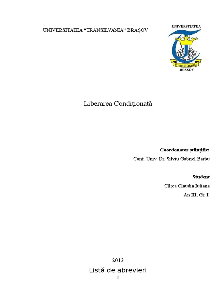Liberarea Conditionata | PDF