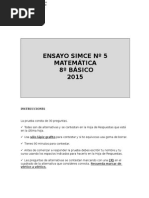Ensayo SIMCE Octavo Basico Matemática