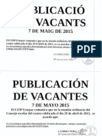 Publicació de Vacants