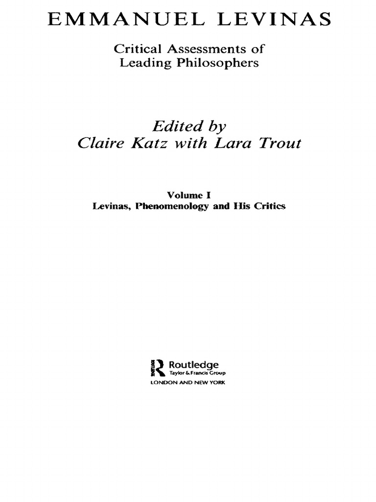 Ensaios Sobre Levinas Vol 1 Pdf