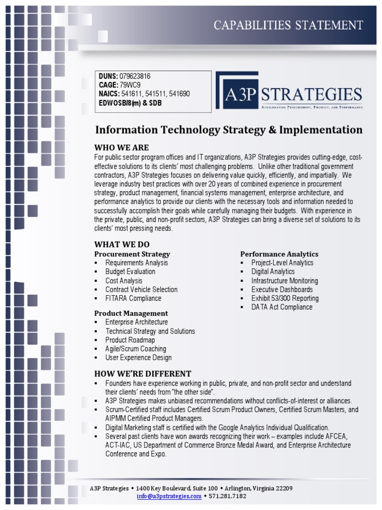 A3P Strategies - IT Strategy & Implementation - Capabilities Statement ...
