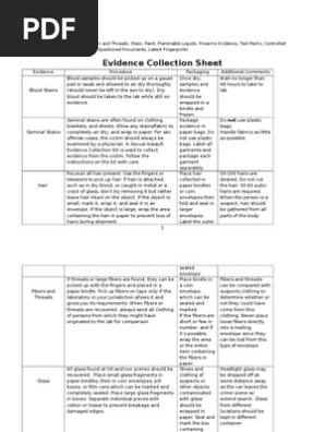 evidence collection forms
