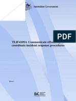TLIF4109A Communicate Effectively To Coordinate Incident Response Procedures