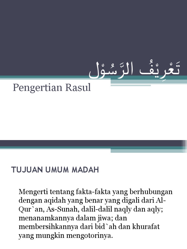 Pengertian dan Tanda Rasul dalam Islam | PDF | Ilmu Sosial | Sejarah