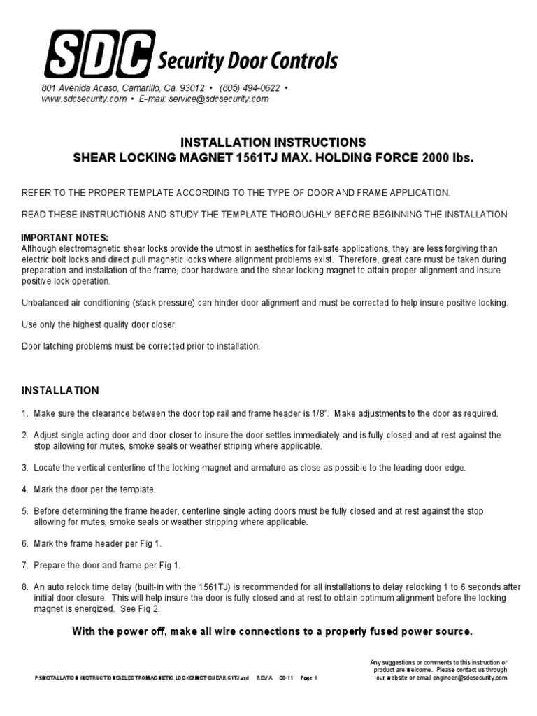 SDC 1561S Instruction Manual | PDF | Manufactured Goods | Machines