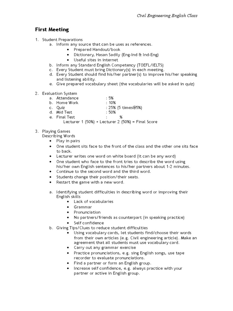 First Meeting | PDF