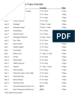 2015 Big Walnut Girls Tennis Schedule: Date - Opponent - Location Time