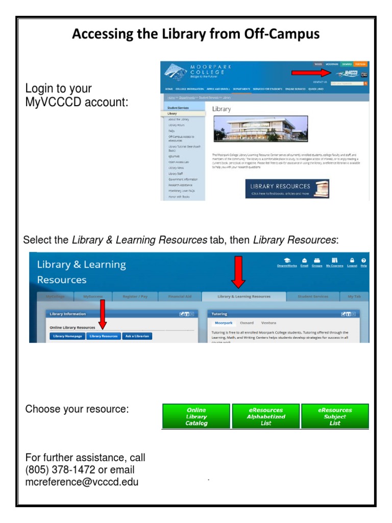 Accessing The Library From OffCampus Login To Your Myvcccd Account PDF