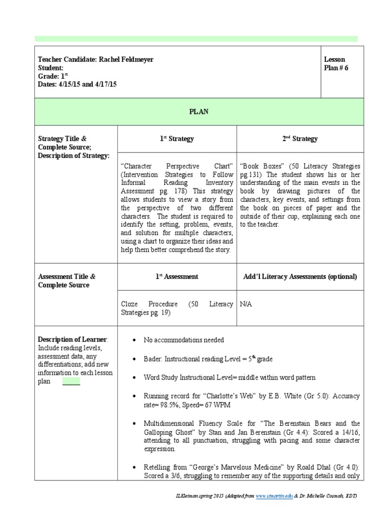 Portfolio Lesson | PDF | Educational Assessment | Reading (Process)