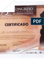 Certificado - 5to Congreso Internacional de Cirugía Plástica