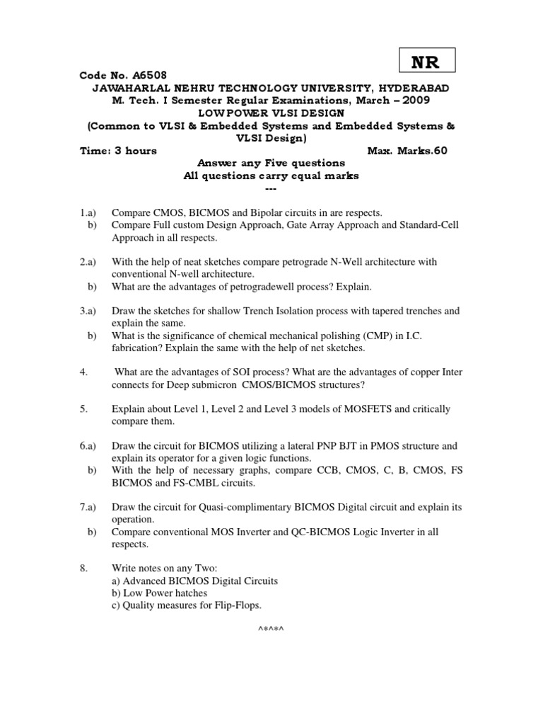 Low Power VLSI Design Exam Notes | PDF | Technology & Engineering